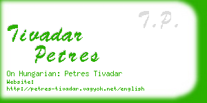 tivadar petres business card